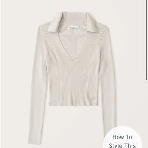 Abercrombie Elevated Ribbed Knit Polo (Size S)